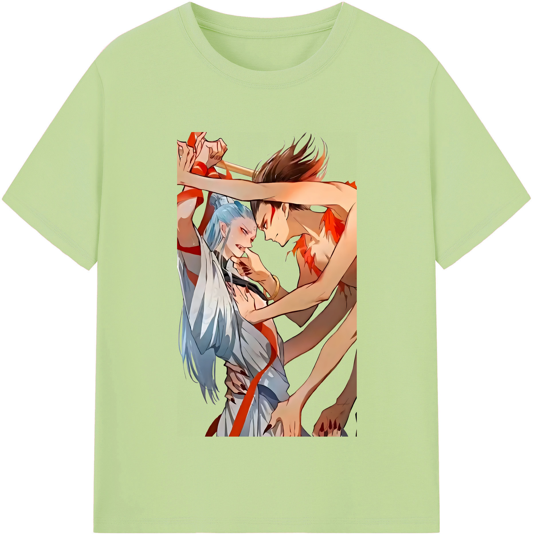 （画像用） Ne Zha 2 ナタ 魔童の大暴れ 綿100％半袖Tシャツ（フロントプリント）
